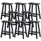 Solid Wood Dining Stools Black Armless Bar Stools with Footrest Matte Black 8 Piece Set Clearhalo 'Bar Furniture' 'Bar Stools' 'bar_stools' 'furn' 'furn_bar_stools' 'Furniture' 'Kitchen & Dining Furniture' 7316511