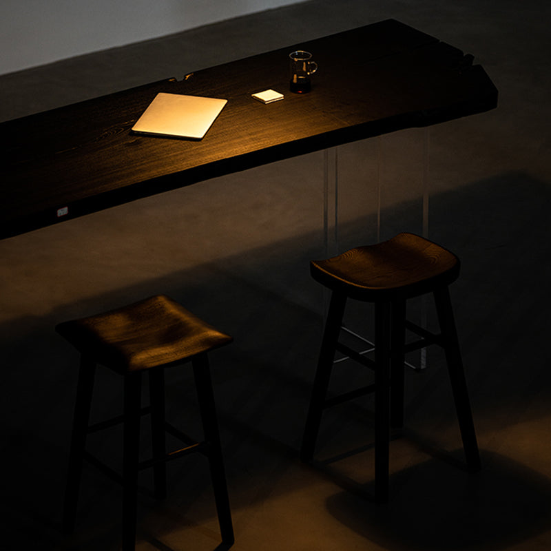 Solid Wood Dining Stools Black Armless Bar Stools with Footrest Clearhalo 'Bar Furniture' 'Bar Stools' 'bar_stools' 'furn' 'furn_bar_stools' 'Furniture' 'Kitchen & Dining Furniture' 7316512