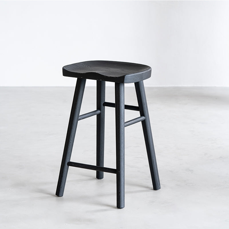 Solid Wood Dining Stools Black Armless Bar Stools with Footrest Carbon 1 Piece Clearhalo 'Bar Furniture' 'Bar Stools' 'bar_stools' 'furn' 'furn_bar_stools' 'Furniture' 'Kitchen & Dining Furniture' 7316523