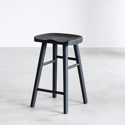 Solid Wood Dining Stools Black Armless Bar Stools with Footrest Carbon 1 Piece Clearhalo 'Bar Furniture' 'Bar Stools' 'bar_stools' 'furn' 'furn_bar_stools' 'Furniture' 'Kitchen & Dining Furniture' 7316523