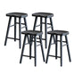Solid Wood Dining Stools Black Armless Bar Stools with Footrest Carbon 4 Piece Set Clearhalo 'Bar Furniture' 'Bar Stools' 'bar_stools' 'furn' 'furn_bar_stools' 'Furniture' 'Kitchen & Dining Furniture' 7316525