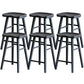 Solid Wood Dining Stools Black Armless Bar Stools with Footrest Carbon 6 Piece Set Clearhalo 'Bar Furniture' 'Bar Stools' 'bar_stools' 'furn' 'furn_bar_stools' 'Furniture' 'Kitchen & Dining Furniture' 7316526