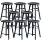 Solid Wood Dining Stools Black Armless Bar Stools with Footrest Carbon 8 Piece Set Clearhalo 'Bar Furniture' 'Bar Stools' 'bar_stools' 'furn' 'furn_bar_stools' 'Furniture' 'Kitchen & Dining Furniture' 7316527