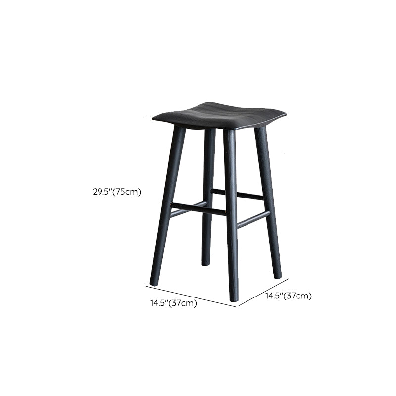 Solid Wood Dining Stools Black Armless Bar Stools with Footrest Clearhalo 'Bar Furniture' 'Bar Stools' 'bar_stools' 'furn' 'furn_bar_stools' 'Furniture' 'Kitchen & Dining Furniture' 7316529