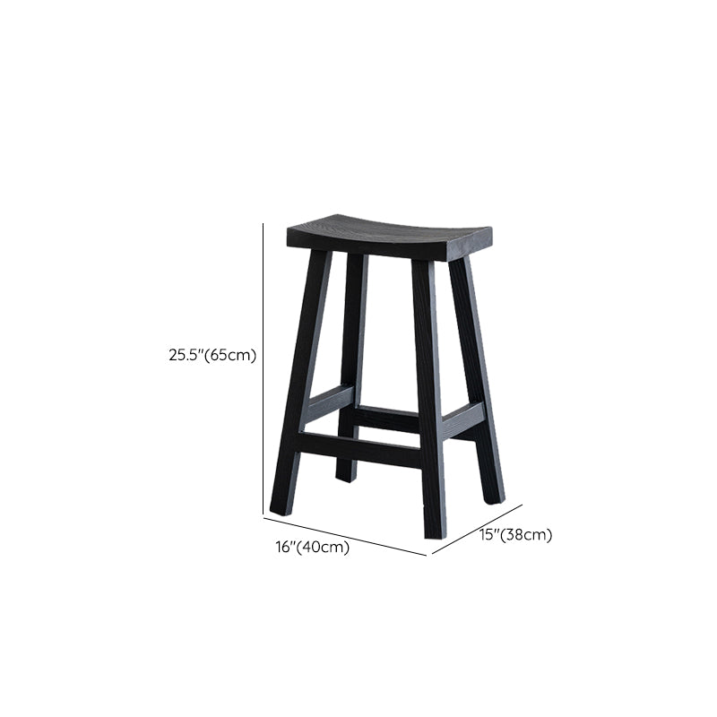 Solid Wood Dining Stools Black Armless Bar Stools with Footrest Clearhalo 'Bar Furniture' 'Bar Stools' 'bar_stools' 'furn' 'furn_bar_stools' 'Furniture' 'Kitchen & Dining Furniture' 7316532