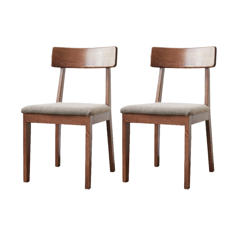 Eigentijdse gestoffeerde armloze stoel, indoor eiken eetstoel