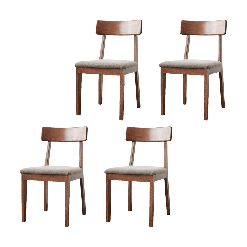 Eigentijdse gestoffeerde armloze stoel, indoor eiken eetstoel