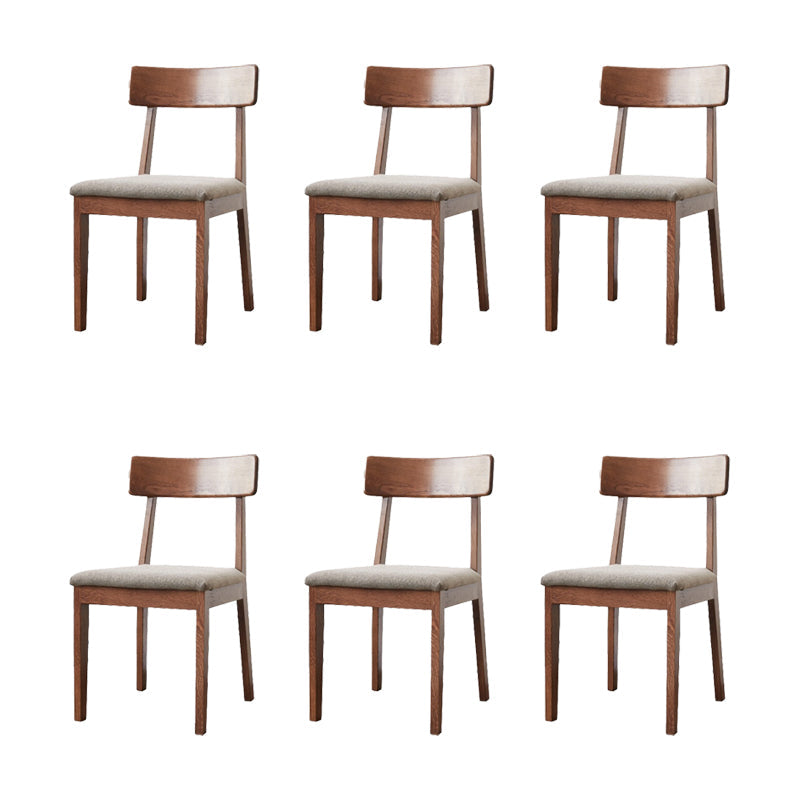 Eigentijdse gestoffeerde armloze stoel, indoor eiken eetstoel