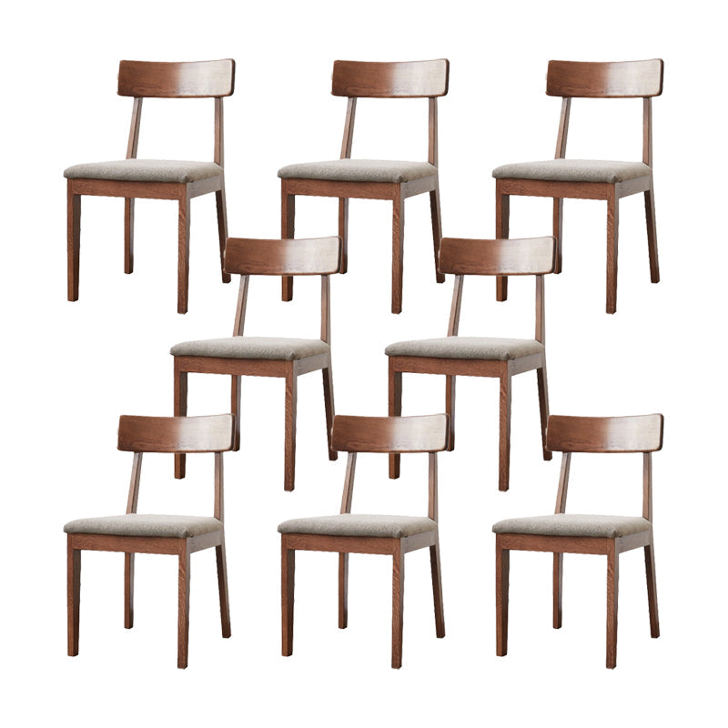 Eigentijdse gestoffeerde armloze stoel, indoor eiken eetstoel