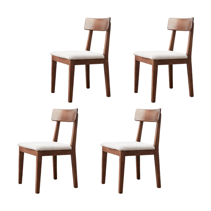 Eigentijdse gestoffeerde armloze stoel, indoor eiken eetstoel