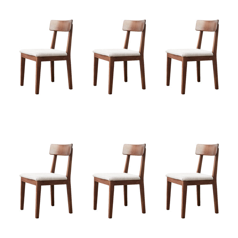 Eigentijdse gestoffeerde armloze stoel, indoor eiken eetstoel