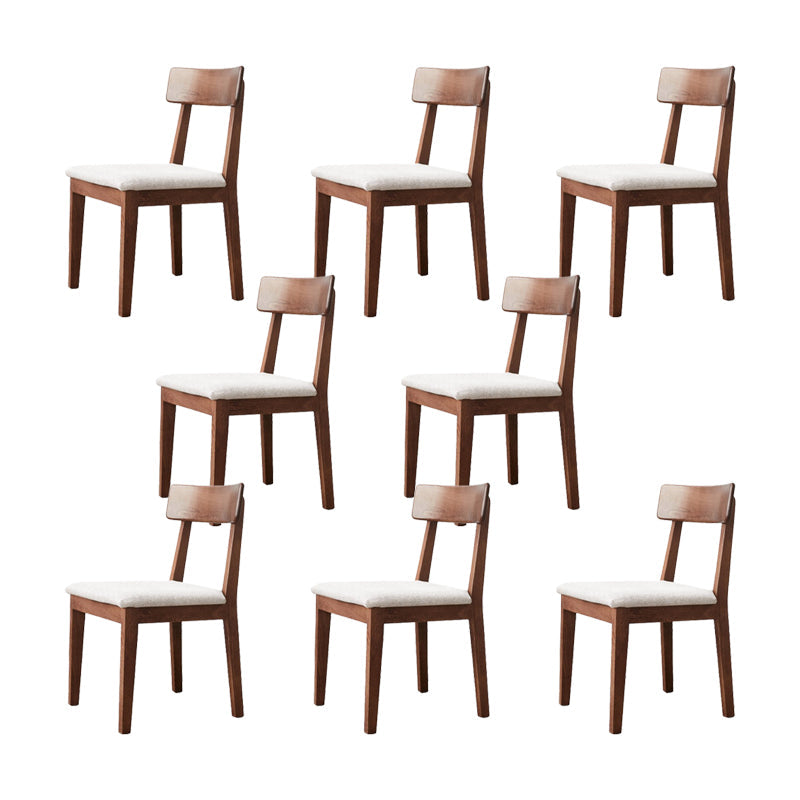 Eigentijdse gestoffeerde armloze stoel, indoor eiken eetstoel