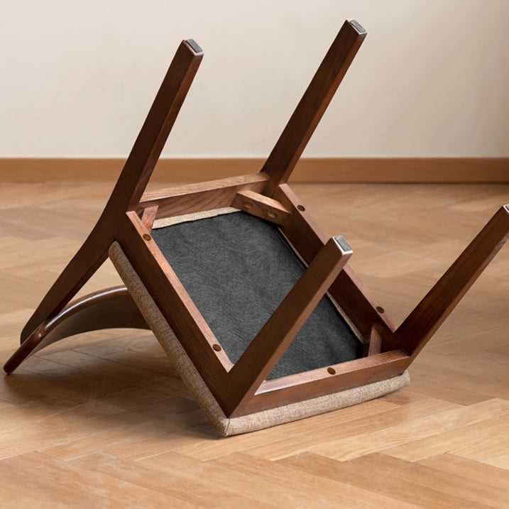 Eigentijdse gestoffeerde armloze stoel, indoor eiken eetstoel