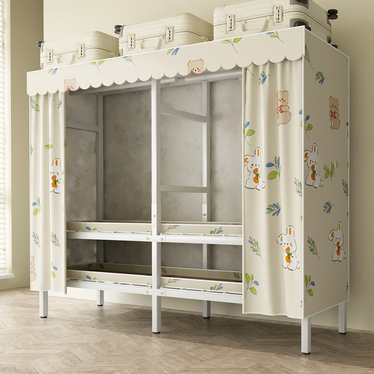 モダンな自立型メタルフレームワードローブ折りたたみ可能なワードローブ付き衣服棒