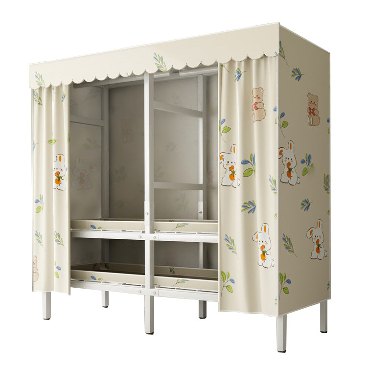 モダンな自立型メタルフレームワードローブ折りたたみ可能なワードローブ付き衣服棒