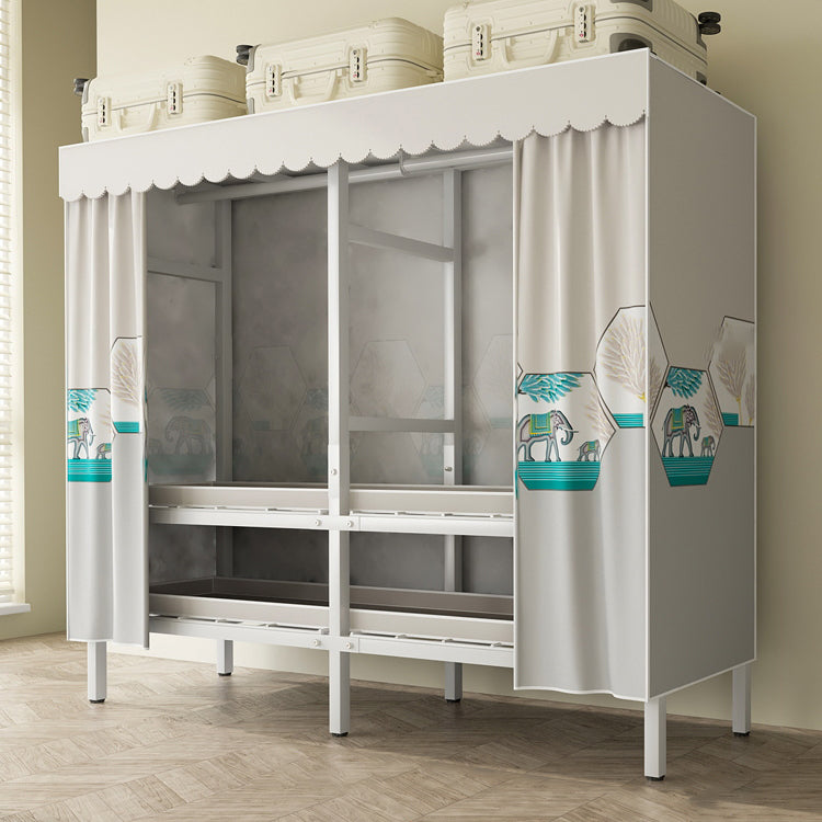 モダンな自立型メタルフレームワードローブ折りたたみ可能なワードローブ付き衣服棒