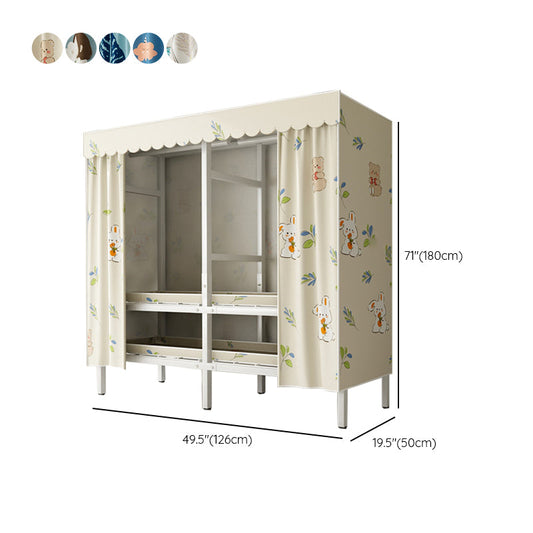 Modern Freestanding Metal Frame Wardrobe Foldable Wardrobe with Garment Rod