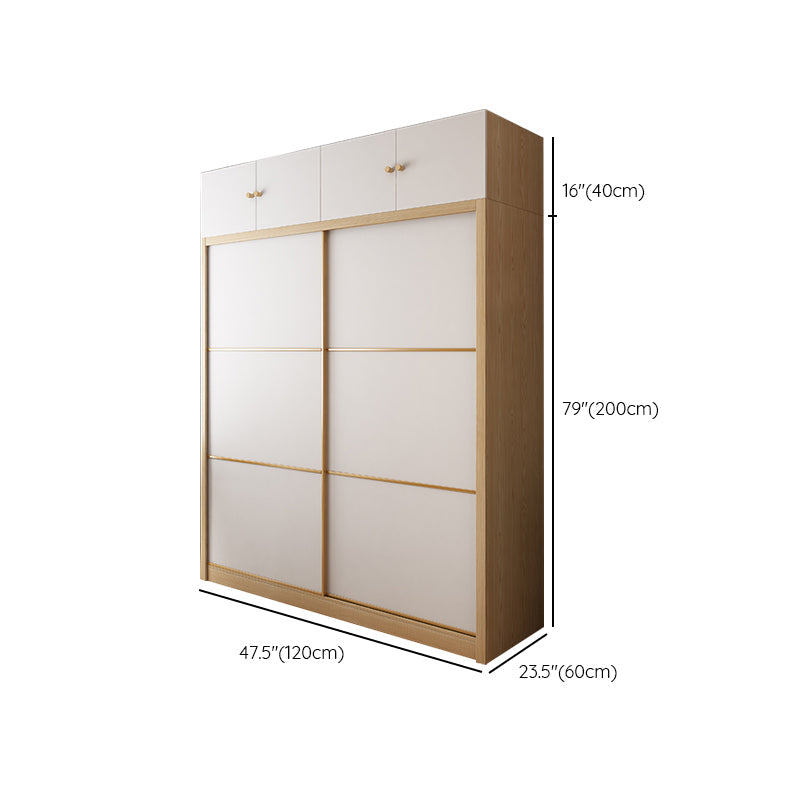 Modern Artificial Wood Wardrobe Freestanding Wardrobe with Sliding Doors