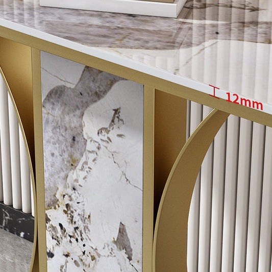 Glam Console Table Half Moon Stone Accent Table for Hall , 12 Inch Wide Clearhalo 'Console Tables' 'console_tables' 'Entry & Mudroom Furniture' 'furn' 'furn_console_tables' 'Furniture' 7317241