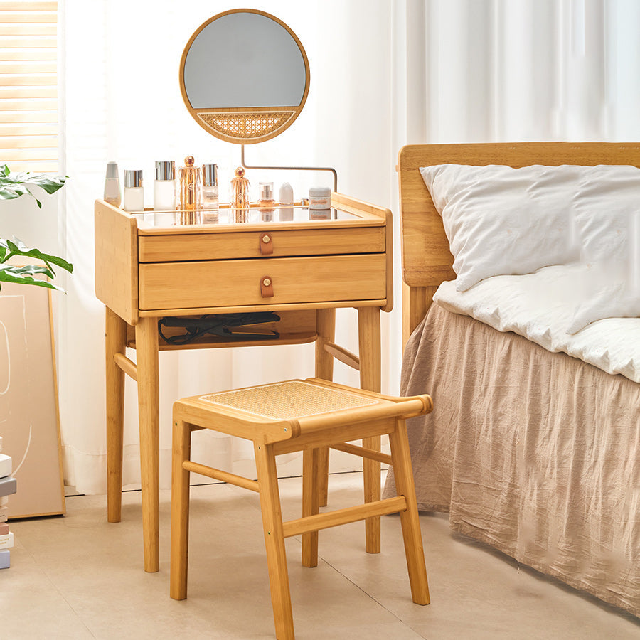 Modern Mirrored Makeup Vanity Glass Drawers Make-up Vanity with Storage Clearhalo 'Bedroom Furniture' 'furn' 'furn_makeup_vanities' 'Furniture' 'Makeup Vanities' 'makeup_vanities' 7317511