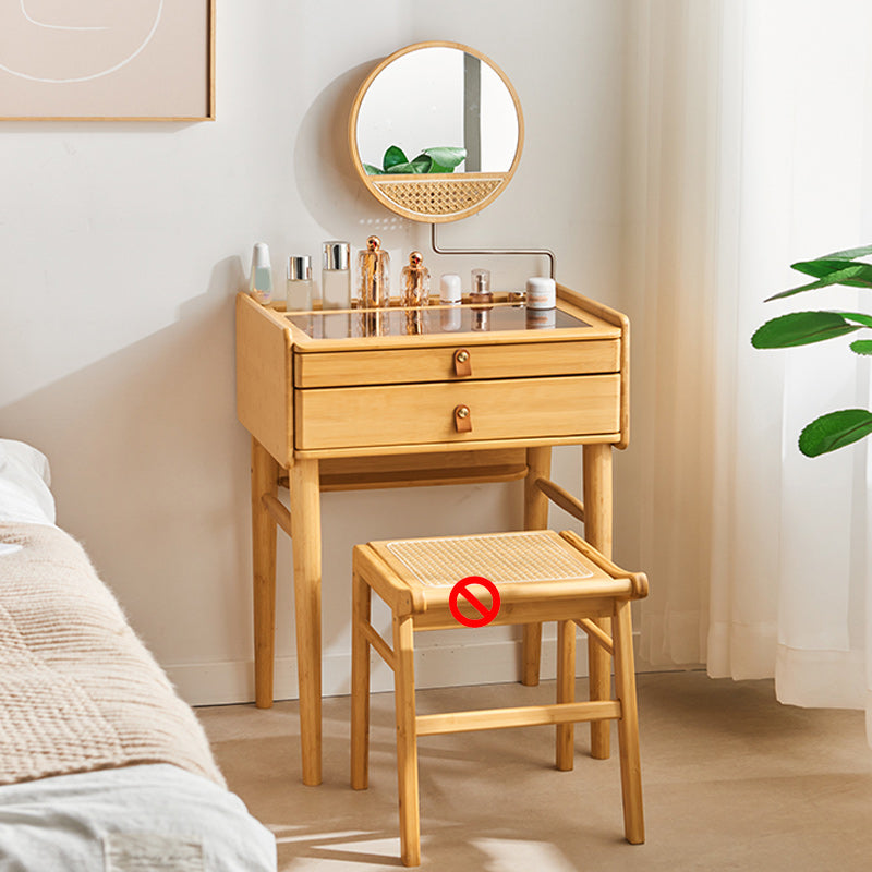 Modern Mirrored Makeup Vanity Glass Drawers Make-up Vanity with Storage Makeup Vanity & Mirror 24"L x 18"W x 30"H Clearhalo 'Bedroom Furniture' 'furn' 'furn_makeup_vanities' 'Furniture' 'Makeup Vanities' 'makeup_vanities' 7317512