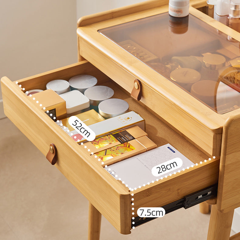 Modern Mirrored Makeup Vanity Glass Drawers Make-up Vanity with Storage Clearhalo 'Bedroom Furniture' 'furn' 'furn_makeup_vanities' 'Furniture' 'Makeup Vanities' 'makeup_vanities' 7317519