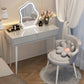 Contemporary Lighted Mirror Makeup Vanity Desk in Wood Vanity Dressing Table Set