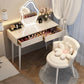 Contemporary Lighted Mirror Makeup Vanity Desk in Wood Vanity Dressing Table Set
