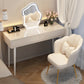 Contemporary Lighted Mirror Makeup Vanity Desk in Wood Vanity Dressing Table Set