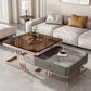 Square Coffee Table Glass Top Coffee Table Set with Golden Legs Clearhalo 'Coffee & Accent Tables' 'Coffee Tables' 'coffee_tables' 'furn' 'furn_coffee_tables' 'Furniture' 'Living Room Furniture' 7317584