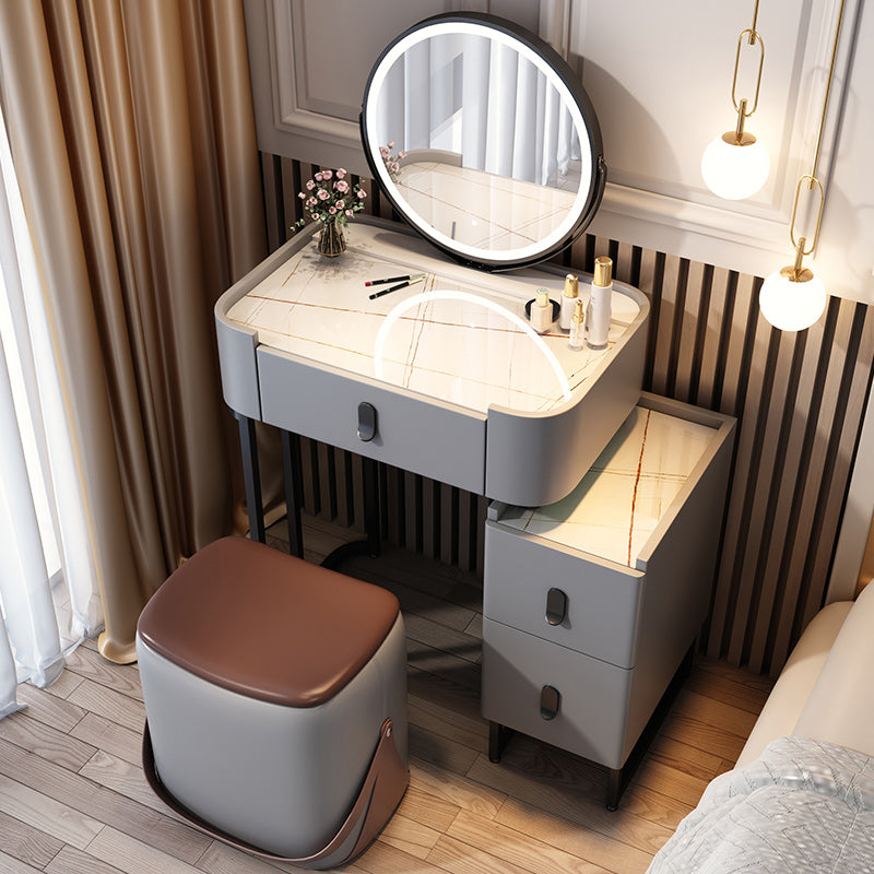 Glam 3 Drawers Make-up Vanity Marble Makeup Vanity Desk Table