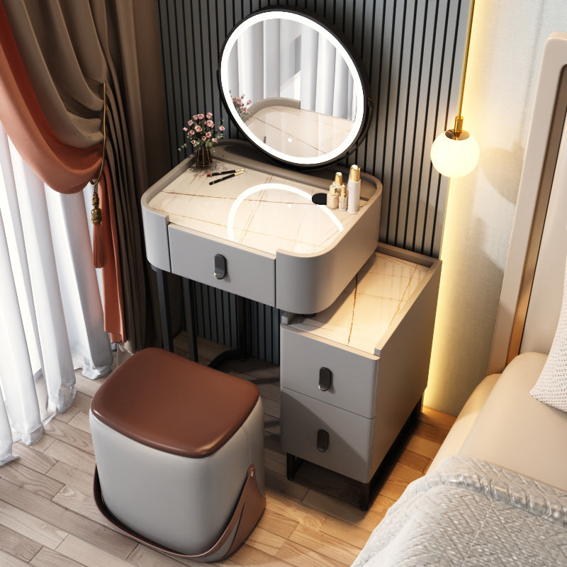 Glam 3 Drawers Make-up Vanity Marble Makeup Vanity Desk Table