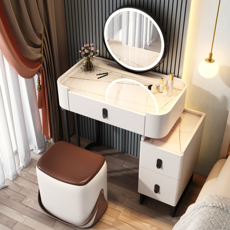 Glam 3 Drawers Make-up Vanity Marble Makeup Vanity Desk Table