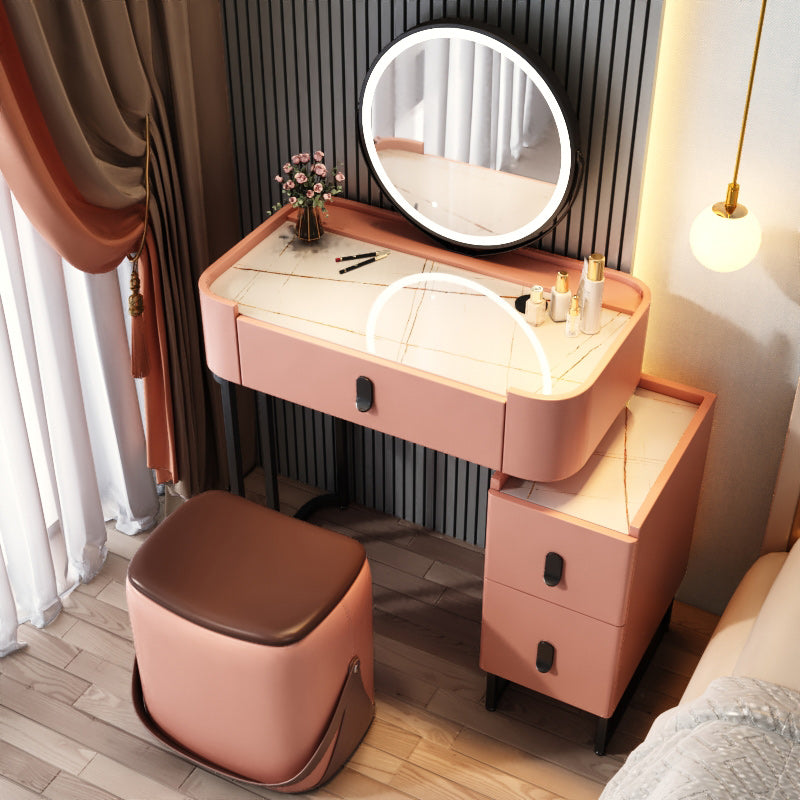Glam 3 Drawers Make-up Vanity Marble Makeup Vanity Desk Table