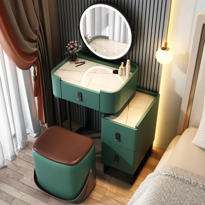 Glam 3 Drawers Make-up Vanity Marble Makeup Vanity Desk Table