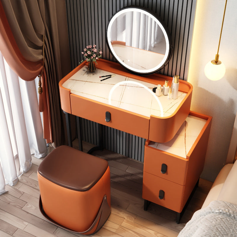 Glam 3 Drawers Make-up Vanity Marble Makeup Vanity Desk Table