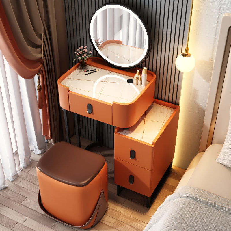 Glam 3 Drawers Make-up Vanity Marble Makeup Vanity Desk Table