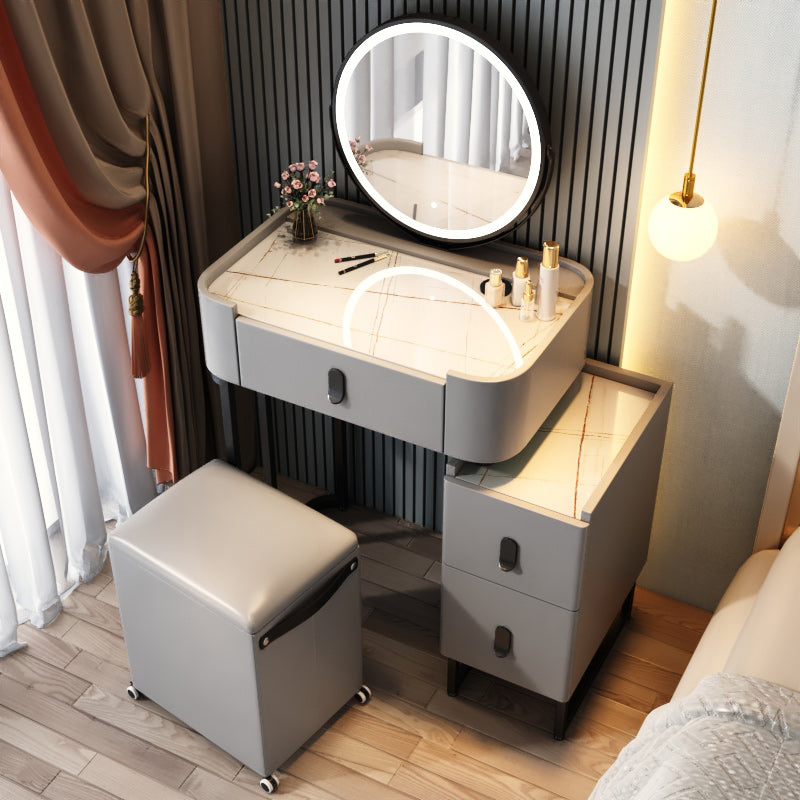 Glam 3 Drawers Make-up Vanity Marble Makeup Vanity Desk Table
