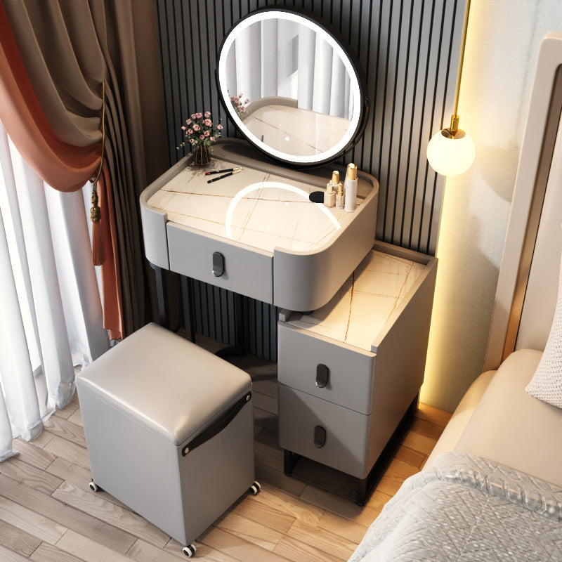 Glam 3 Drawers Make-up Vanity Marble Makeup Vanity Desk Table