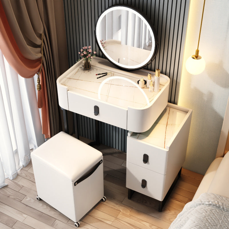 Glam 3 Drawers Make-up Vanity Marble Makeup Vanity Desk Table