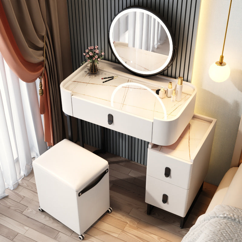 Glam 3 Drawers Make-up Vanity Marble Makeup Vanity Desk Table