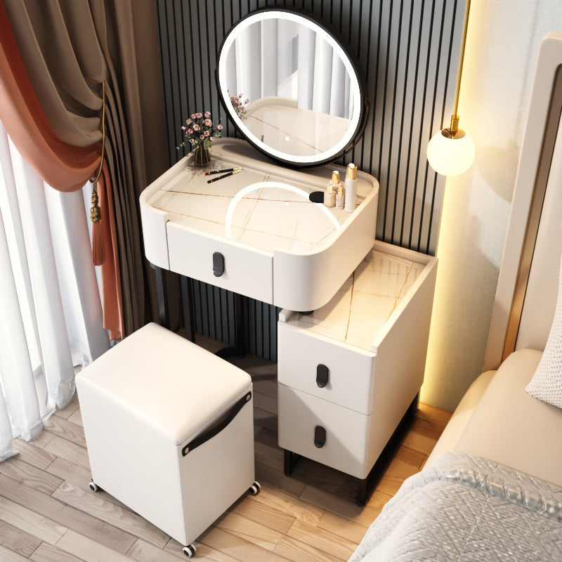 Glam 3 Drawers Make-up Vanity Marble Makeup Vanity Desk Table
