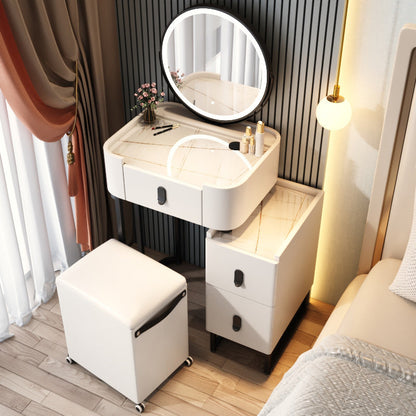 Glam 3 Drawers Make-up Vanity Marble Makeup Vanity Desk Table