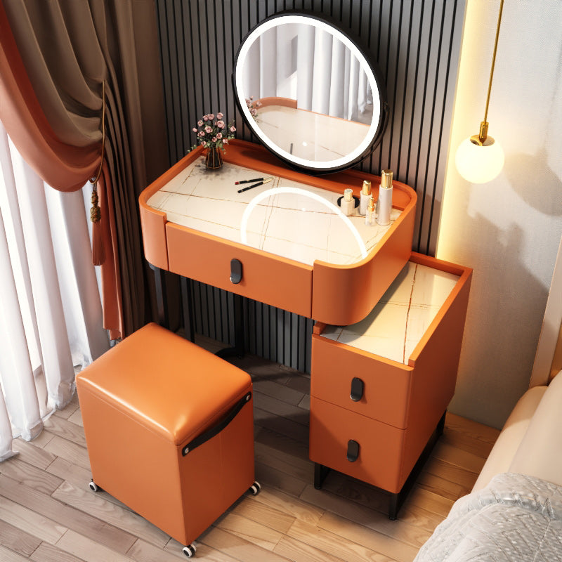 Glam 3 Drawers Make-up Vanity Marble Makeup Vanity Desk Table