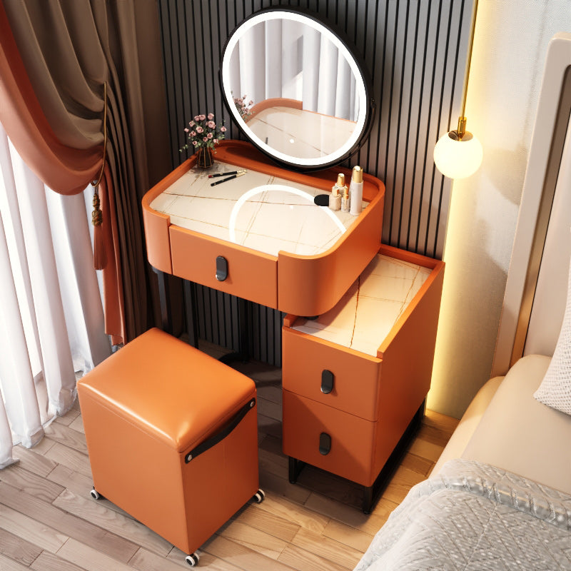 Glam 3 Drawers Make-up Vanity Marble Makeup Vanity Desk Table