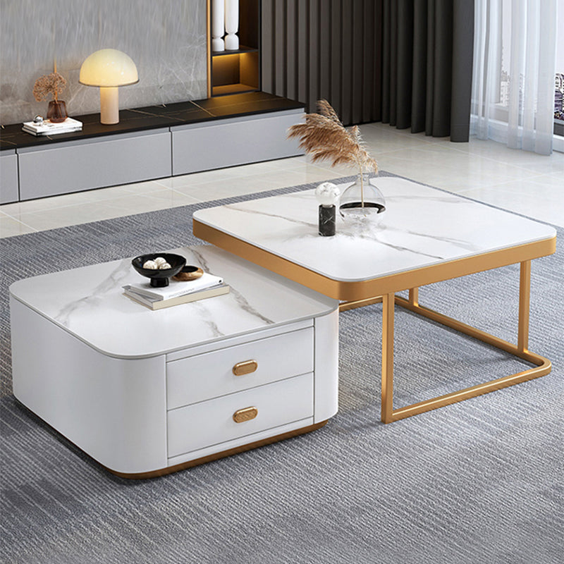 Square Coffee Table Glass Top Coffee Table Set for Living Room Clearhalo 'Coffee & Accent Tables' 'Coffee Tables' 'coffee_tables' 'furn' 'furn_coffee_tables' 'Furniture' 'Living Room Furniture' 7317642