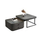 Square Coffee Table Glass Top Coffee Table Set for Living Room Grey Stone Black Clearhalo 'Coffee & Accent Tables' 'Coffee Tables' 'coffee_tables' 'furn' 'furn_coffee_tables' 'Furniture' 'Living Room Furniture' 7317648