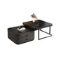 Square Coffee Table Glass Top Coffee Table Set for Living Room Black-Gold Stone Black Clearhalo 'Coffee & Accent Tables' 'Coffee Tables' 'coffee_tables' 'furn' 'furn_coffee_tables' 'Furniture' 'Living Room Furniture' 7317650