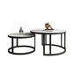 Rectangle Coffee Table Slate 2 Nesting Coffee Table Set for Living Room White-Gold Drawers Not Included Clearhalo 'Coffee & Accent Tables' 'Coffee Tables' 'coffee_tables' 'furn' 'furn_coffee_tables' 'Furniture' 'Living Room Furniture' 7317674