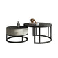 Rectangle Coffee Table Slate 2 Nesting Coffee Table Set for Living Room Black-Gold Drawers Included Clearhalo 'Coffee & Accent Tables' 'Coffee Tables' 'coffee_tables' 'furn' 'furn_coffee_tables' 'Furniture' 'Living Room Furniture' 7317679